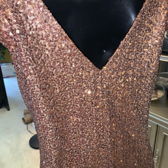 Bronze sequined dress by Ralph Lauren size 10 - Picture 4 of 6